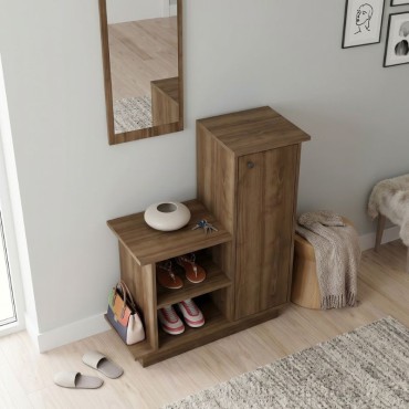 Έπιπλο εισόδου Cute Megapap χρώμα καρυδί 90x35x95cm 1 τεμ.