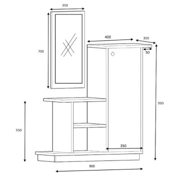 Έπιπλο εισόδου Cute Megapap χρώμα καρυδί 90x35x95cm 1 τεμ.