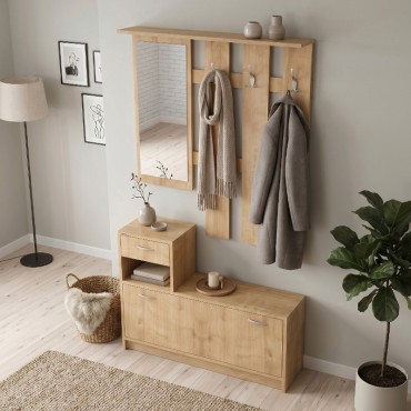 Έπιπλο εισόδου Raynold Megapap χρώμα φυσικό οξιάς 100x30x180cm 1 τεμ.