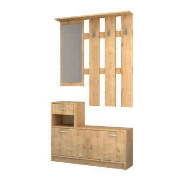 Έπιπλο εισόδου Raynold Megapap χρώμα φυσικό οξιάς 100x30x180cm 1 τεμ.