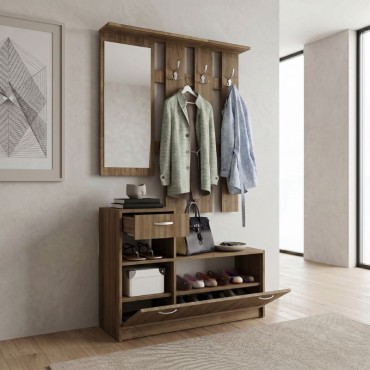 Έπιπλο εισόδου Raynold Megapap χρώμα καρυδί 100x30x180cm 1 τεμ.