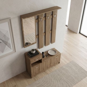 Έπιπλο εισόδου Raynold Megapap χρώμα καρυδί 100x30x180cm 1 τεμ.