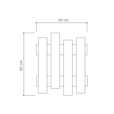 Κρεμάστρα τοίχου Wave Megapap χρώμα sandstone 64x4x81εκ.
