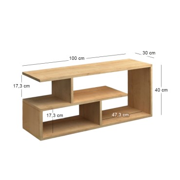 Έπιπλο τηλεόρασης Forever Megapap χρώμα φυσικό οξιάς 100x30x40cm 1 τεμ.