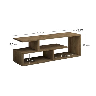 Έπιπλο τηλεόρασης Forever Megapap χρώμα καρυδί 120x30x40cm 1 τεμ.