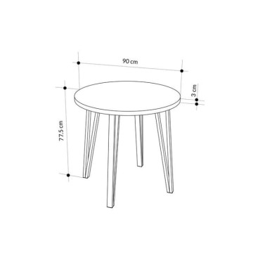Τραπέζι Xana Megapap χρώμα travertine 90x77,5cm 1 τεμ.