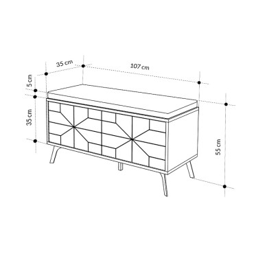 Παπουτσοθήκη Dune Megapap χρώμα sapphire oak 107x35x55cm