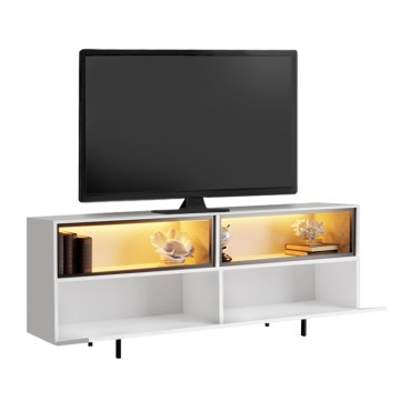 Έπιπλο τηλεόρασης Eco Megapap με Led Rgb χρώμα λευκό 180x32x67cm 1 τεμ.