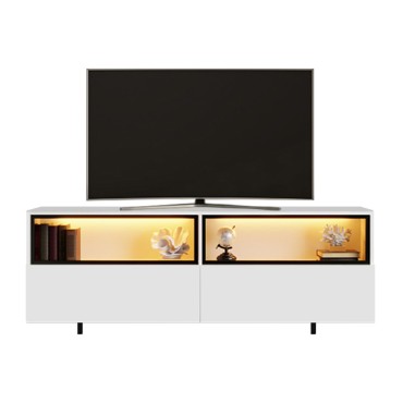Έπιπλο τηλεόρασης Eco Megapap με Led Rgb χρώμα λευκό 180x32x67cm 1 τεμ.
