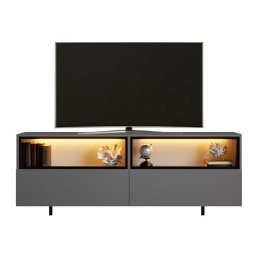 Έπιπλο τηλεόρασης Eco Megapap με Led Rgb χρώμα ανθρακί 180x32x67cm 1 τεμ.