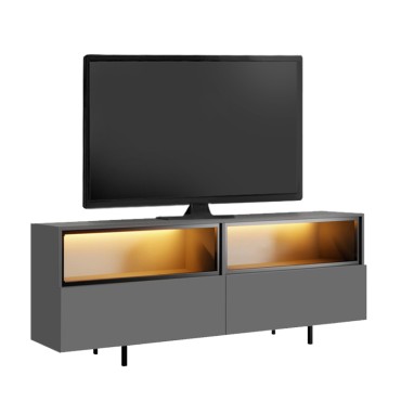 Έπιπλο τηλεόρασης Eco Megapap με Led Rgb χρώμα ανθρακί 180x32x67cm 1 τεμ.