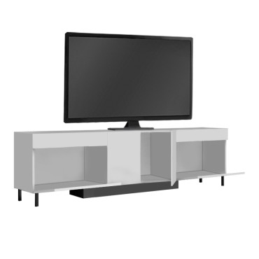 Έπιπλο τηλεόρασης Arlen Megapap με Led Rgb χρώμα λευκό 180x32x50cm 1 τεμ.