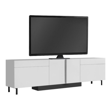 Έπιπλο τηλεόρασης Arlen Megapap με Led Rgb χρώμα λευκό 180x32x50cm 1 τεμ.