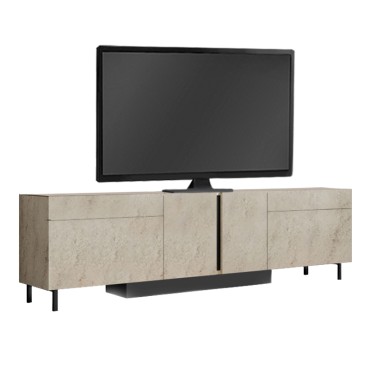 Έπιπλο τηλεόρασης Arlen Megapap με Led Rgb χρώμα travertine 180x32x50cm 1 τεμ.