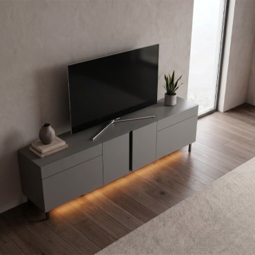 Έπιπλο τηλεόρασης Arlen Megapap με Led Rgb χρώμα ανθρακί 180x32x50cm 1 τεμ.
