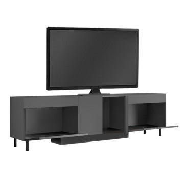 Έπιπλο τηλεόρασης Arlen Megapap με Led Rgb χρώμα ανθρακί 180x32x50cm 1 τεμ.