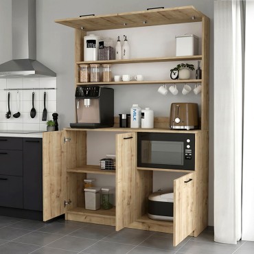 Έπιπλο κουζίνας Tuco 3 Megapap χρώμα sapphire oak 123,8x40x180cm 1 τεμ.