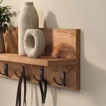 Κρεμάστρα τοίχου Kery Megapap χρώμα pine oak 91x11x20εκ.