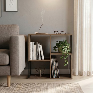 Βιβλιοθήκη Bolton Megapap χρώμα ανοιχτό καρυδί 62x22x62cm 1 τεμ.