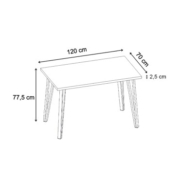 Τραπέζι Xana Megapap χρώμα sepet oak 120x70x77,5cm 1 τεμ.