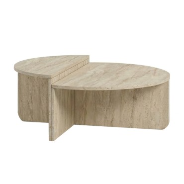 Τραπεζάκι σαλονιού Aloeva Megapap χρώμα travertine 90x37cm 1 τεμ.