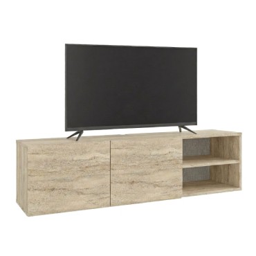 Έπιπλο τηλεόρασης επιτοίχιο Conrad Megapap χρώμα travertine 140x35x38cm 1 τεμ.