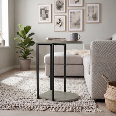 Τραπεζάκι βοηθητικό Roya Megapap χρώμα ash green 41,5x32x56cm 1 τεμ.