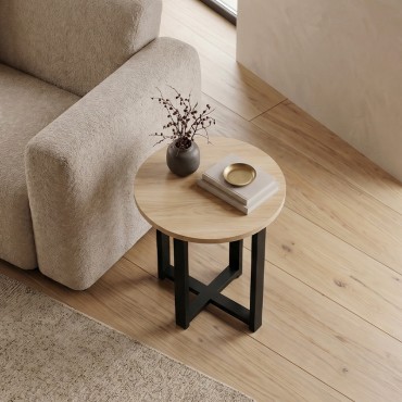 Τραπεζάκι βοηθητικό Mesa Megapap χρώμα sapphire oak 45x50cm 1 τεμ.