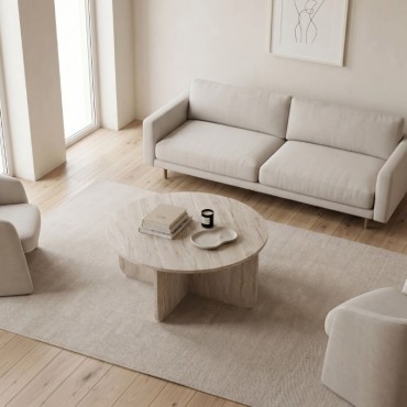 Τραπεζάκι σαλονιού Hillary Megapap χρώμα travertine 80x38cm 1 τεμ.