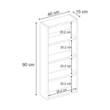 Ραφιέρα τοίχου Rafina Megapap χρώμα καρυδί Ud 40x15x90cm 1 τεμ.