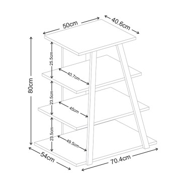 Έπιπλο τηλεόρασης Lyno Megapap χρώμα γκρι ρετρό 70,4x54x80cm 1 τεμ.