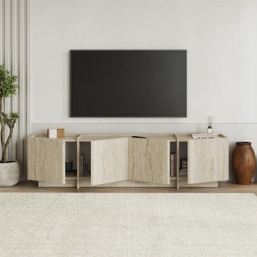 Έπιπλο τηλεόρασης Lowen Megapap χρώμα travertine 180x35x46,2cm 1 τεμ.