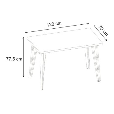 Τραπέζι Xana Megapap χρώμα travertine 120x70x77,5cm 1 τεμ.