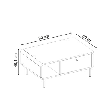 Τραπεζάκι σαλονιού Colia Megapap χρώμα sepet oak 90x60x40,4cm 1 τεμ.