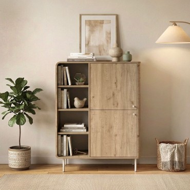 Μπουφές Colia Megapap χρώμα sepet oak 85x44x120,4cm 1 τεμ.