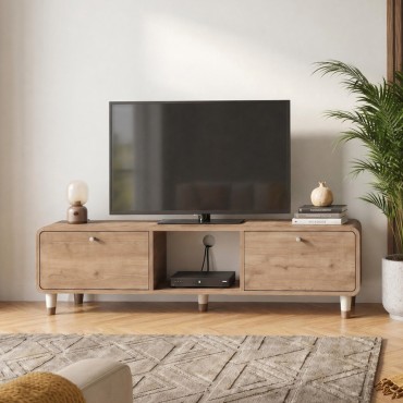 Έπιπλο τηλεόρασης Doro Megapap χρώμα sepet oak 150x34x41cm 1 τεμ.