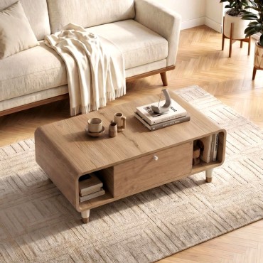 Τραπεζάκι σαλονιού Doro Megapap χρώμα sepet oak 100x60x34,6cm 1 τεμ.