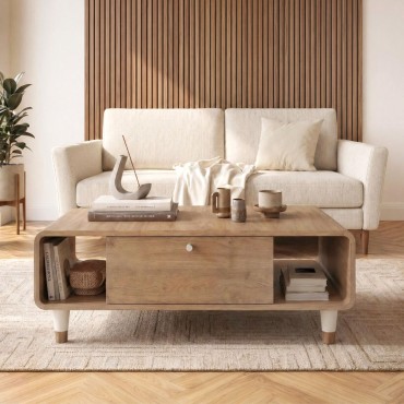Τραπεζάκι σαλονιού Doro Megapap χρώμα sepet oak 100x60x34,6cm 1 τεμ.