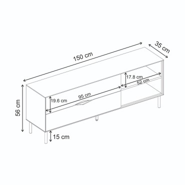 Έπιπλο τηλεόρασης Marquise Megapap χρώμα sandstone 150x35x56cm 1 τεμ.