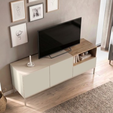 Έπιπλο τηλεόρασης Cailin Megapap χρώμα sandstone - sepet oak 140x41,8x55cm 1 τεμ.