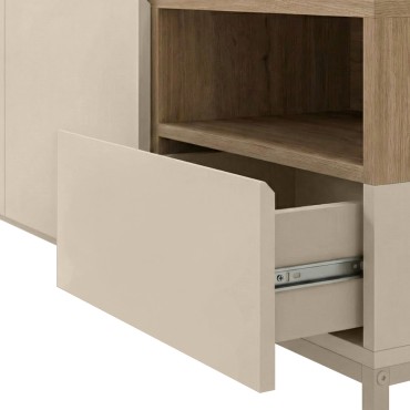 Έπιπλο τηλεόρασης Cailin Megapap χρώμα sandstone - sepet oak 140x41,8x55cm 1 τεμ.