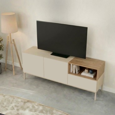 Έπιπλο τηλεόρασης Cailin Megapap χρώμα sandstone - sepet oak 140x41,8x55cm 1 τεμ.