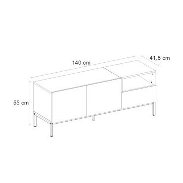Έπιπλο τηλεόρασης Cailin Megapap χρώμα sandstone - sepet oak 140x41,8x55cm 1 τεμ.