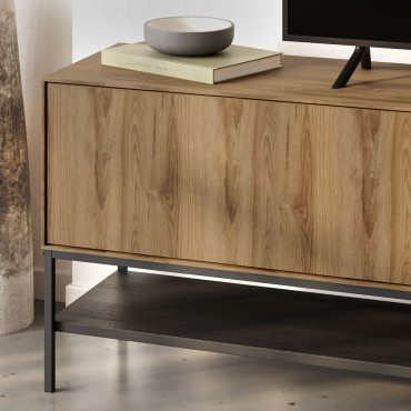 Έπιπλο τηλεόρασης Amira Megapap χρώμα καρυδί Ud - black wood 180x35x55cm 1 τεμ.