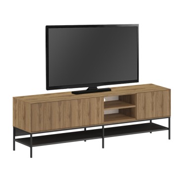 Έπιπλο τηλεόρασης Amira Megapap χρώμα καρυδί Ud - black wood 180x35x55cm 1 τεμ.
