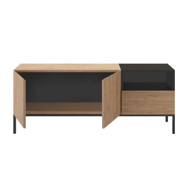 Έπιπλο τηλεόρασης Cailin Megapap χρώμα sepet oak - black wood 140x41,8x55cm 1 τεμ.