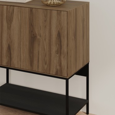 Μπουφές Amira Megapap χρώμα καρυδί Ud - black wood 80x40x90cm 1 τεμ.