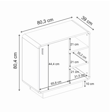 Μπουφές Rovel Megapap χρώμα sepet oak 80,3x39x80,4cm 1 τεμ.