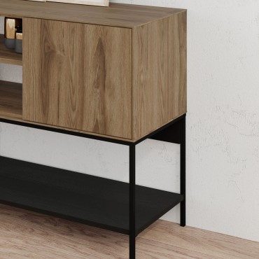 Μπουφές Amira Megapap χρώμα καρυδί Ud - black wood 180x40x80cm 1 τεμ.