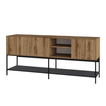 Μπουφές Amira Megapap χρώμα καρυδί Ud - black wood 180x40x80cm 1 τεμ.